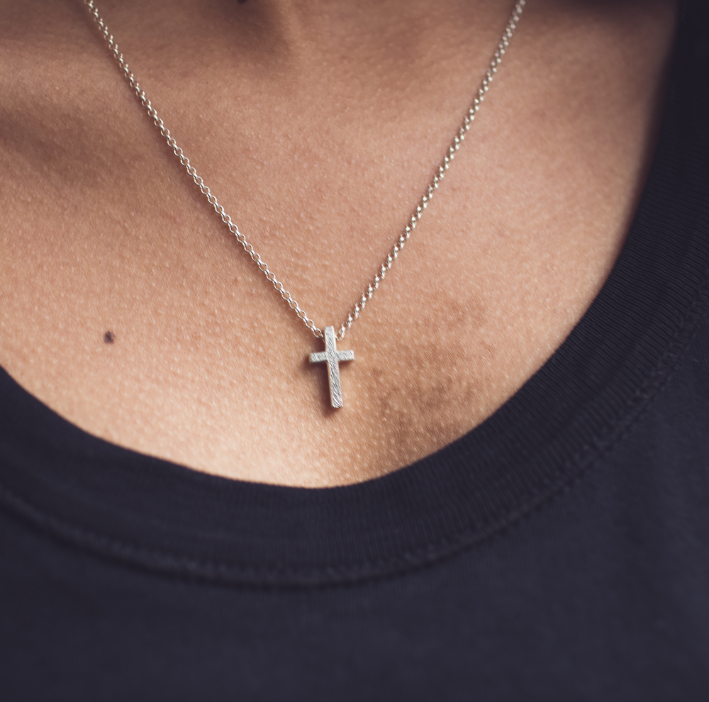 John 3:16, Cross Necklace Silver